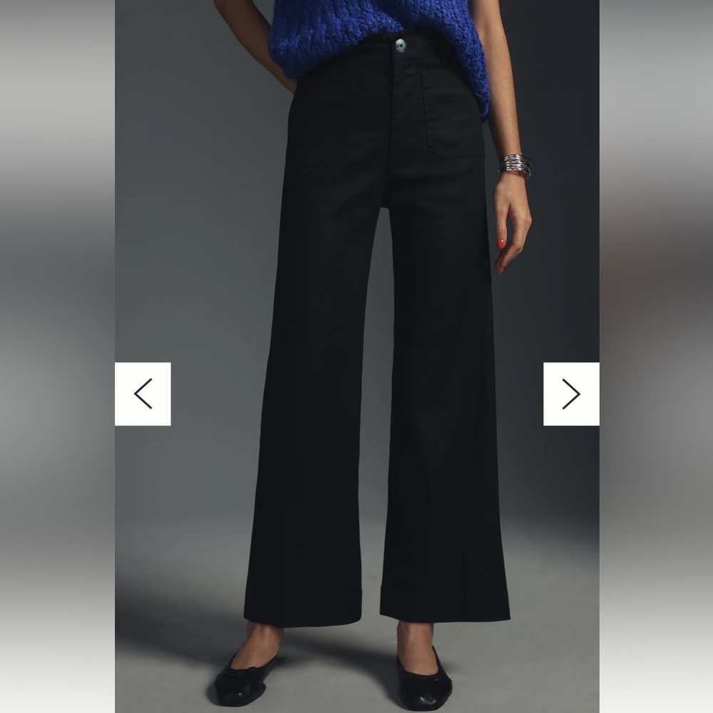 The Colette Cropped Wide-Leg Pants by Maeve: Linen Edition